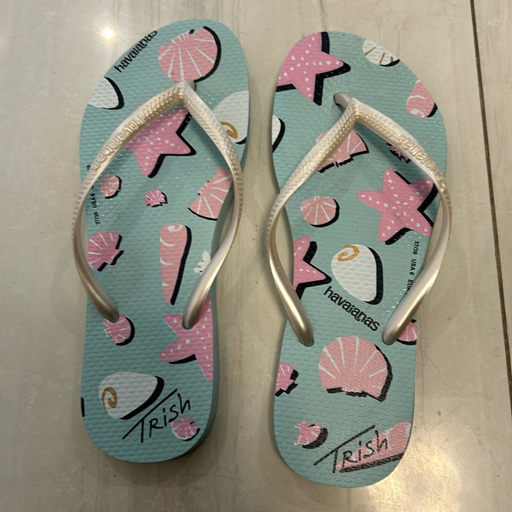 Trish Sea Shell Havaianas. Size 37/38